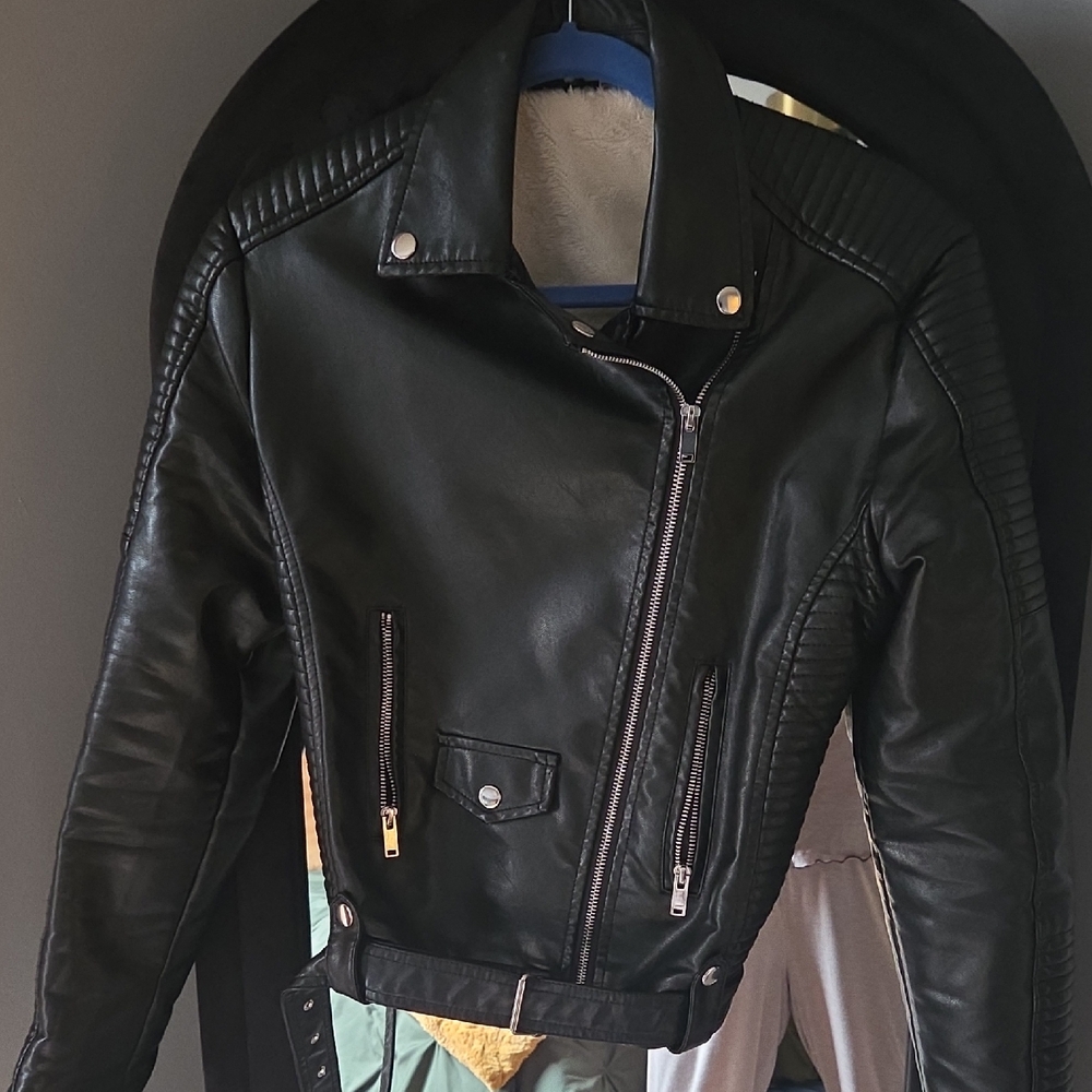 Fashion Nova Black Leather Biker Jacket
